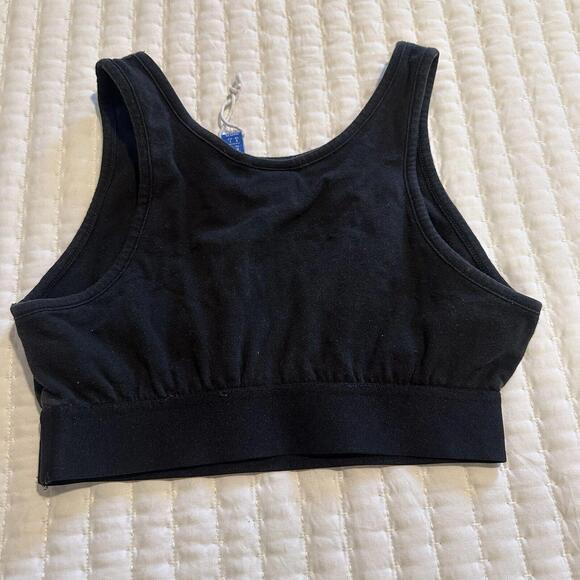 Adidas Sports Bra Black White Logo Sleeveless Workout Top No Lining Sz S Small - Picture 7 of 12